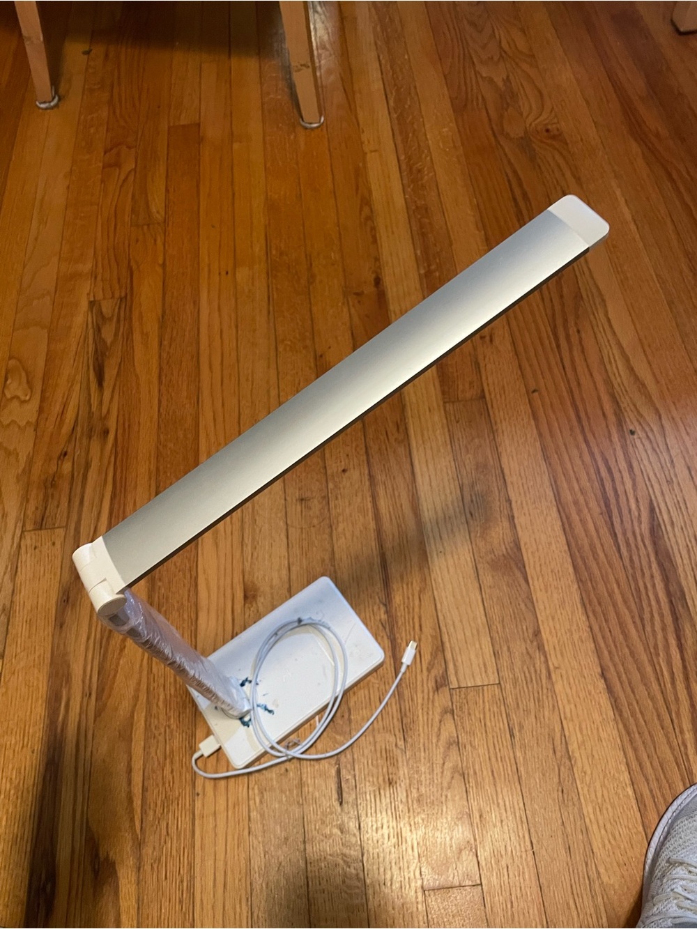 LED Desk Lamp in Silver and White - Modern Home Accent